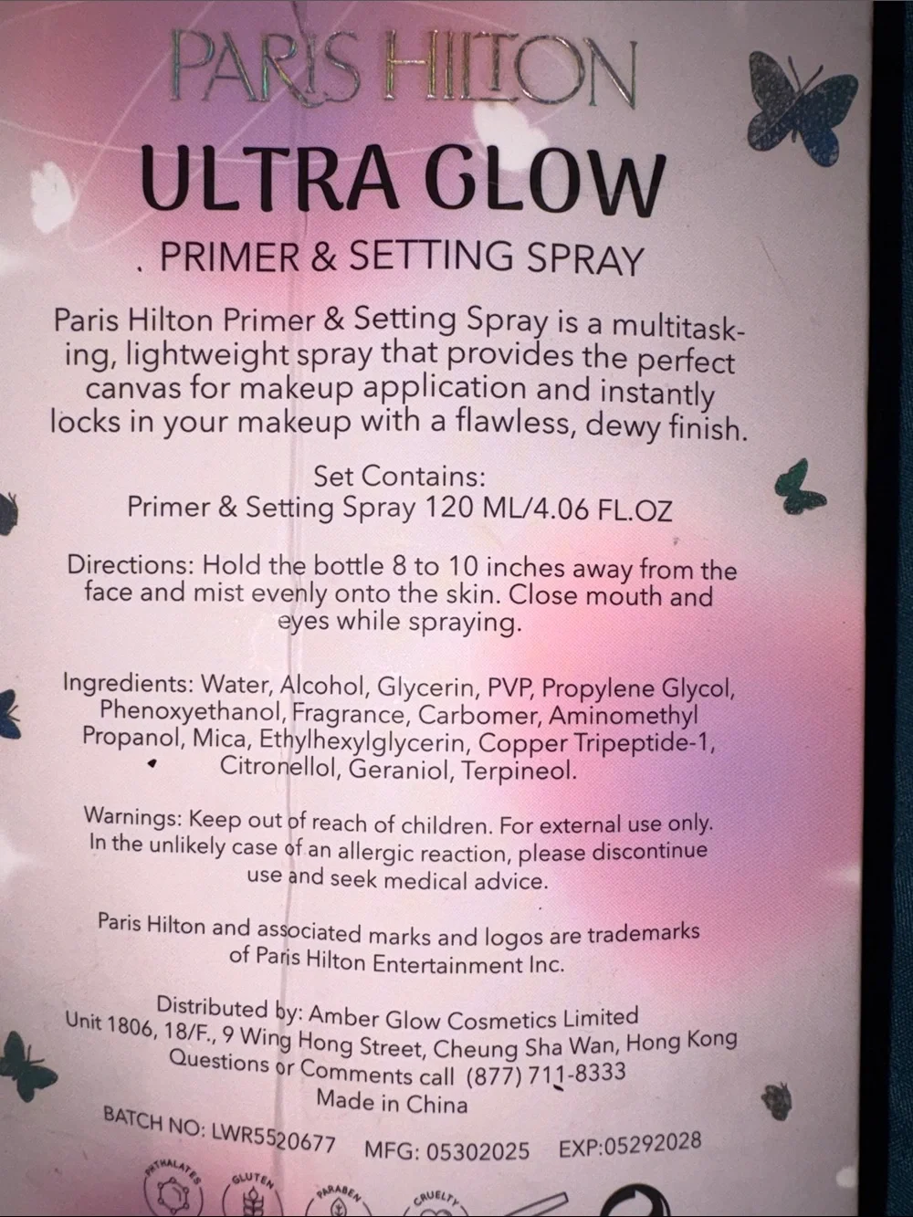Paris Hilton Ultra Glow Primer & Setting Spray - 4.06 fl oz